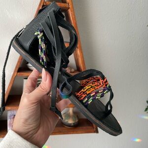 Free People black strappy sandals size 37 NEW